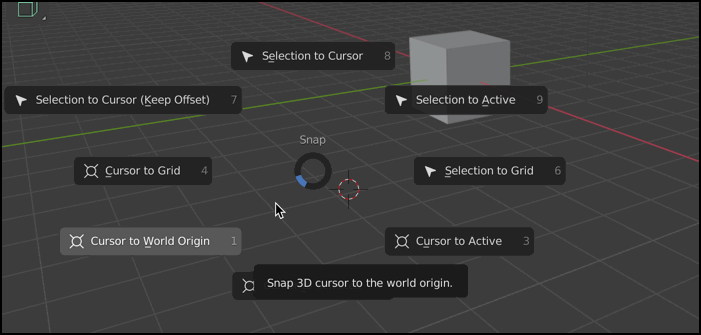 3D Cursor Pie Menu